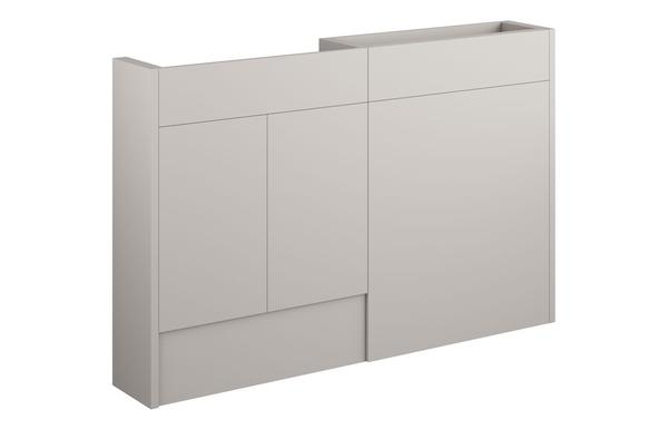 Eden 1236mm Slim Basin & WC Unit Pack - Matt Dove Grey (Grey Cab)